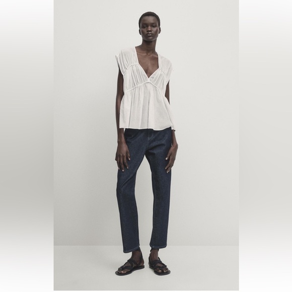 Tops - Massimo Dutti Cotton Voile Blouse